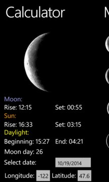 Moon Phases Screenshot Image
