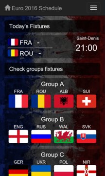 Euro 2016 Schedule Screenshot Image