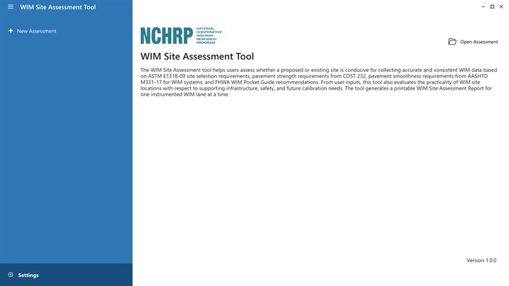 WIM Site Assessment Tool Image