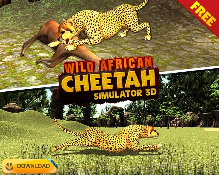 Wild African Cheetah Simulator 3D - Animal Hunting