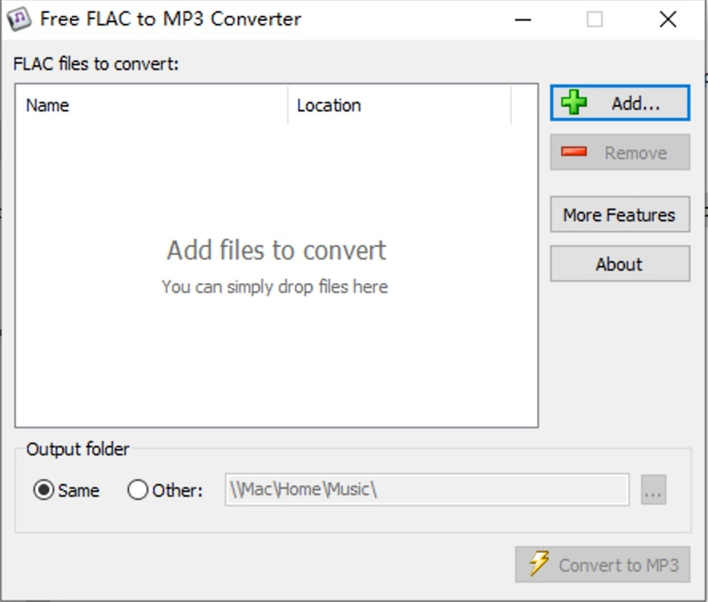 FLAC to MP3 Converter Screenshot Image