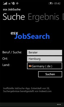 esxJobSearch Screenshot Image