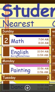 Student's TimeTable Screenshot Image