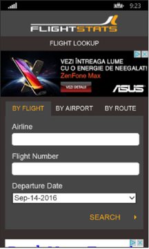 Flight Stats Screenshot Image