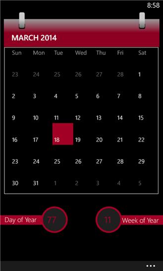 Calendar Tile Theme Screenshot Image