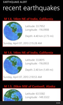 Earthquake Alert Screenshot Image