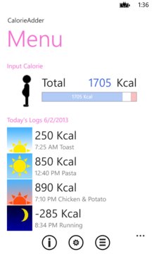 CalorieAdder Screenshot Image