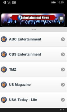 Entertainment News Screenshot Image