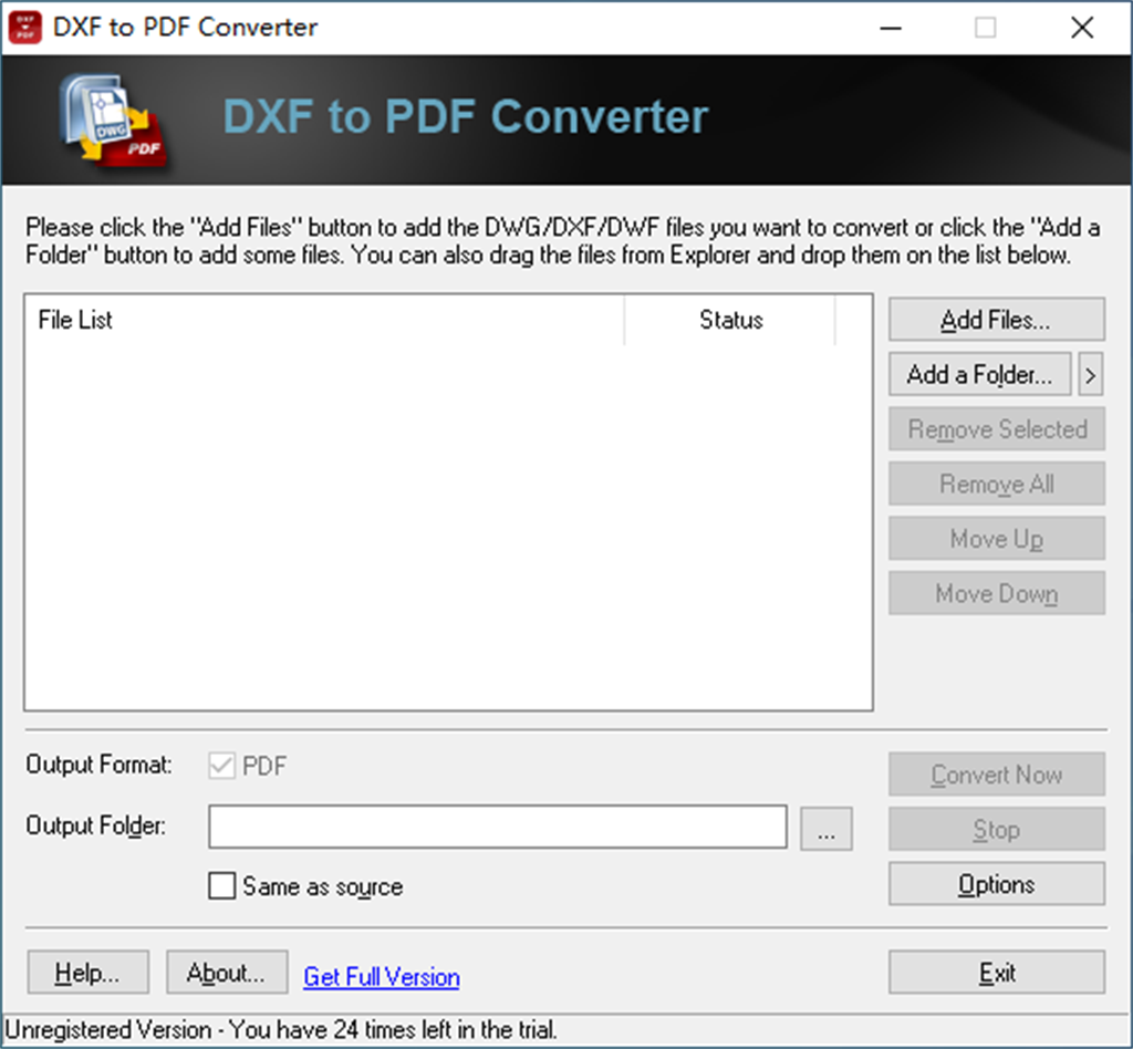 DXF to PDF Converter Screenshot Image #1