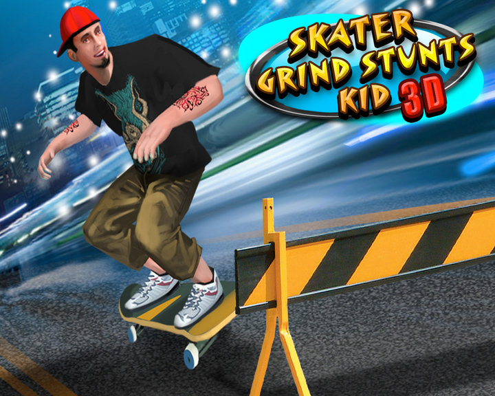 Skater Grind Stunts Kid 3D Image