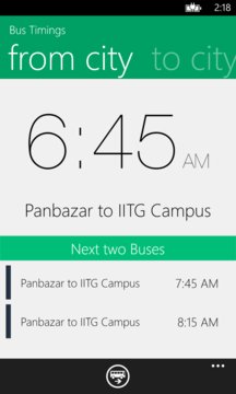 Bus Timings Screenshot Image