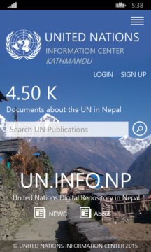 UN in Nepal App Screenshot 1