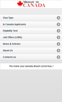Migrate to Canada Screenshot Image