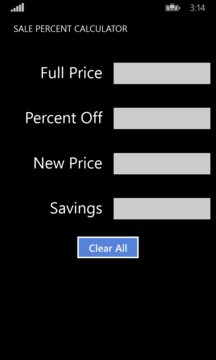 Sale Percent Calculator Screenshot Image