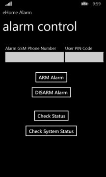 eHome Alarm Screenshot Image