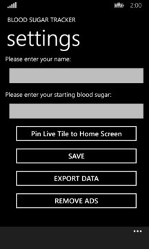 Blood Sugar Tracker Screenshot Image