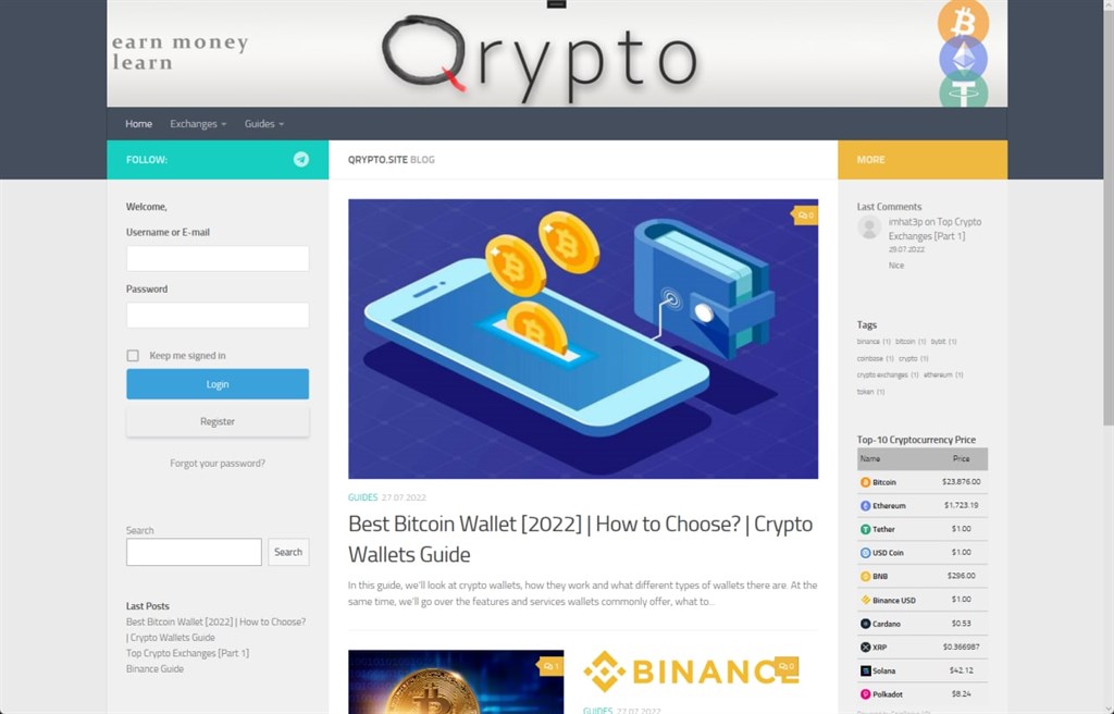 Qrypto.site Screenshot Image