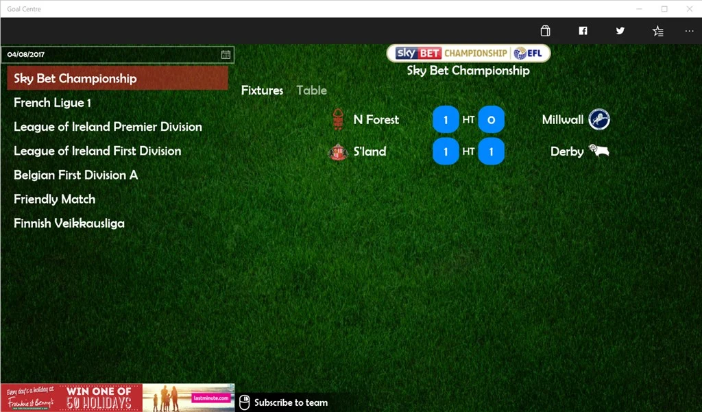 Goal Centre Screenshot Image
