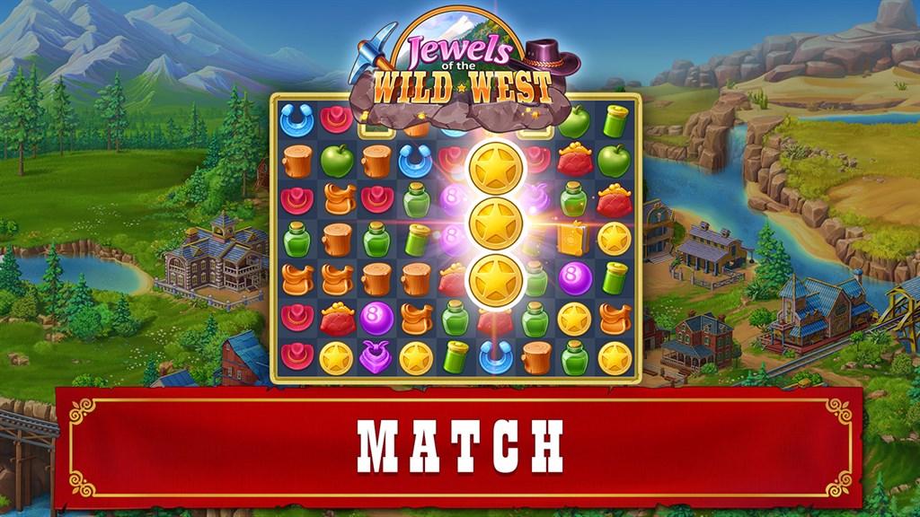 Jewels of the Wild West: Match 3 Puzzle Game Screenshot Image