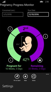 Pregnancy Progress Monitor Screenshot Image