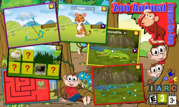 Preschool ABC Zoo Animal Connect the Dot Puzzles Screenshot Image