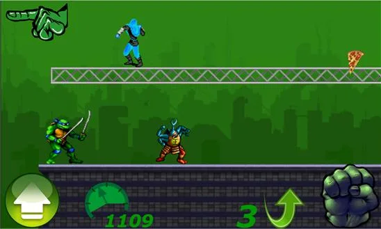 TMNT Fighting for pizza Screenshot Image