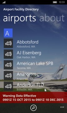 Airport Facility Directory Screenshot Image