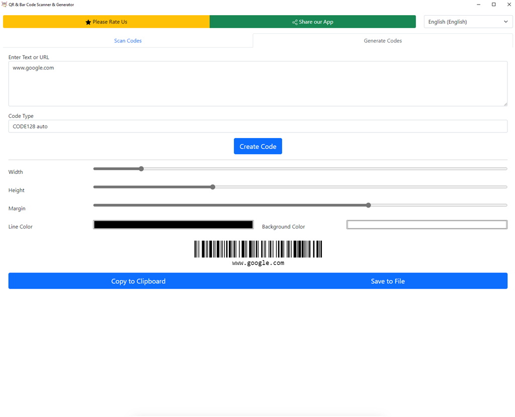 Free Barcode Generator Screenshot Image