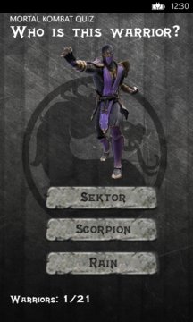 Mortal Kombat Quiz Screenshot Image