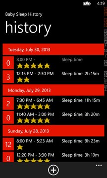 Baby Sleep History App Screenshot 1