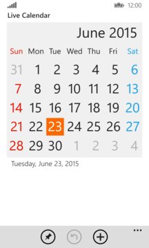 Live Calendar Screenshot Image