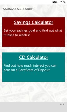 Savings Calculators Screenshot Image