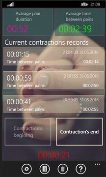 Labor Contraction Counter Screenshot Image