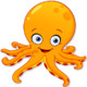 Octopus Catch Fish Icon Image