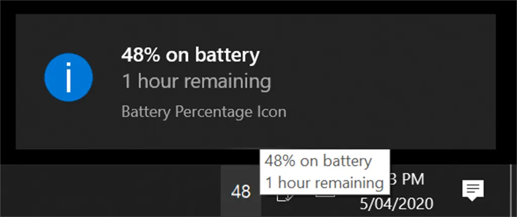 Battery Percentage Icon Screenshot Image