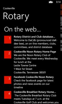 Cookeville Rotary Screenshot Image