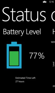 Status of Battery Screenshot Image