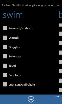 Triathlon Checklist Screenshot Image