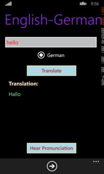 English-German Translator Screenshot Image