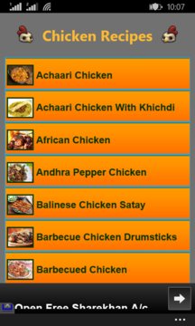 Chicken Dishes Screenshot Image