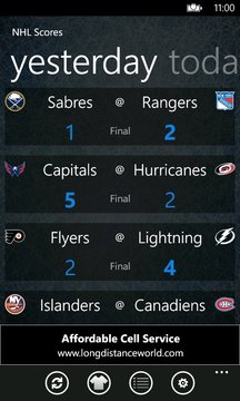 NHL Scores & Alerts Screenshot Image