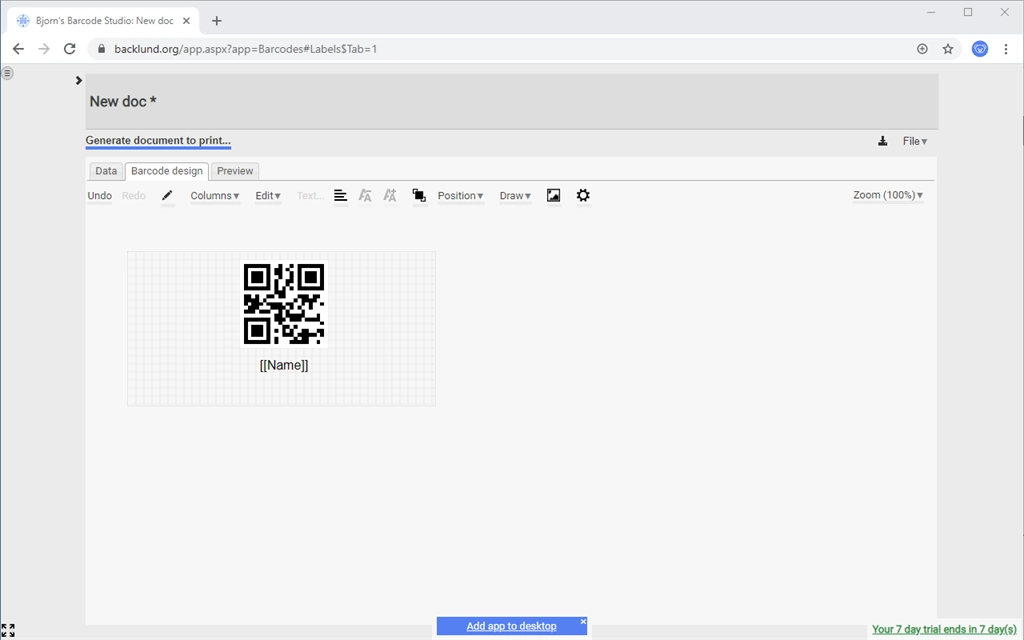Bjorn's Barcode Studio Screenshot Image #3