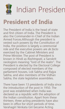 Indian Presidents and PMs Screenshot Image