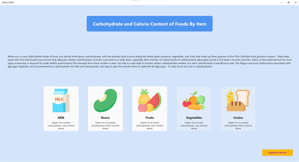 Calorie SHSub Screenshot Image