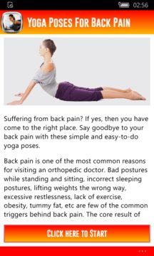 Yoga Poses For Back Pain Screenshot Image