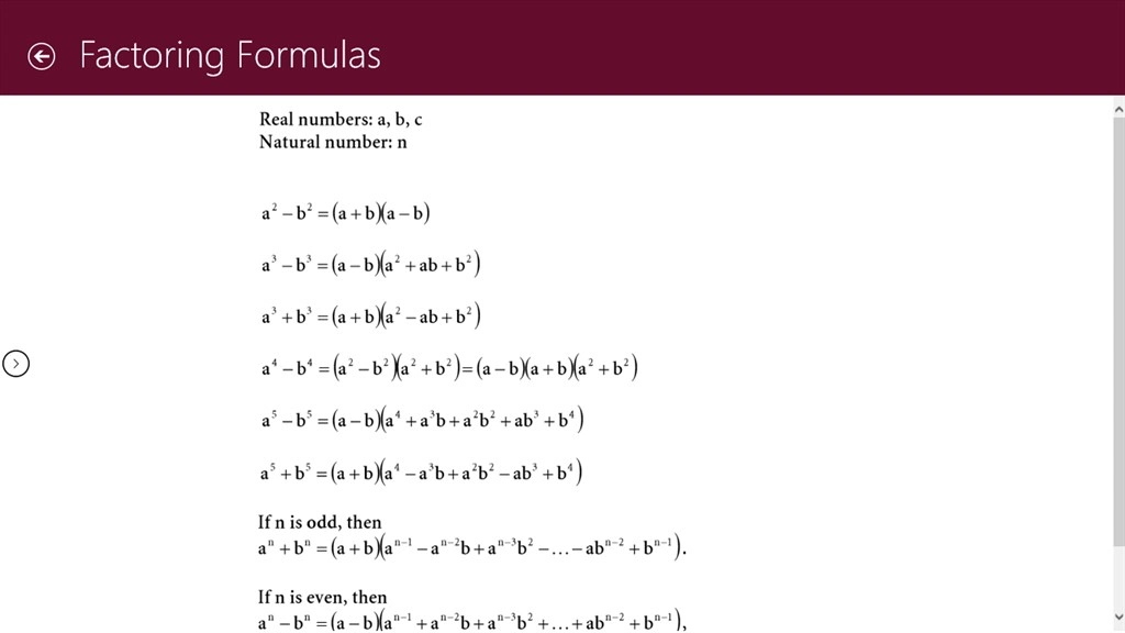 MathsFormulas Screenshot Image #1
