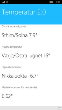Temperatur Screenshot Image