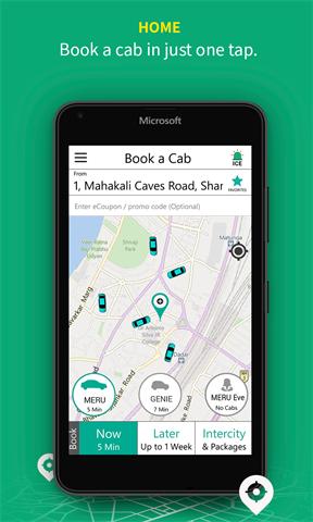 Meru Cabs Screenshot Image