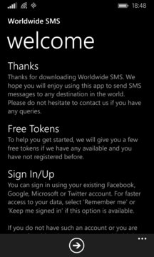 Worldwide SMS Screenshot Image