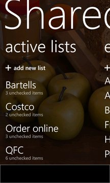 Shared Shopping List Screenshot Image